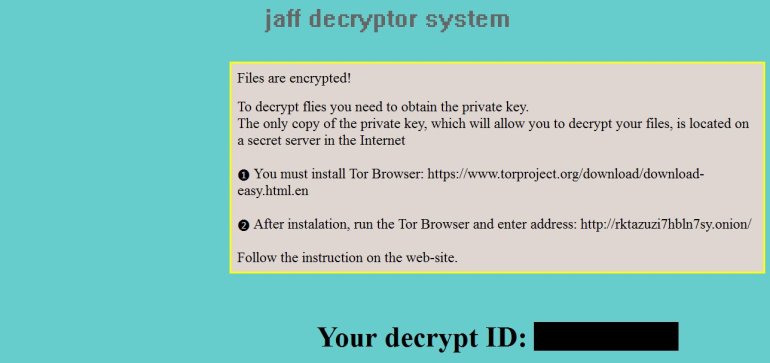 JAFF pide más de 5.000 euros por cada ordenador infectado