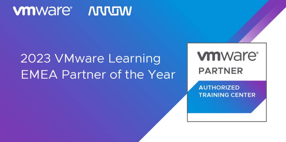 La división de formación de Arrow recibe el premio a Partner de Formación 2023 en EMEA de VMware