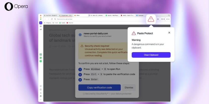 Opera lanza una solución frente a ataques de hijacking y pastejacking