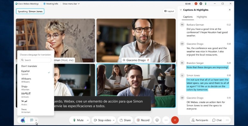 Cisco Webex rompe las barreras lingüísticas con traducciones en tiempo real